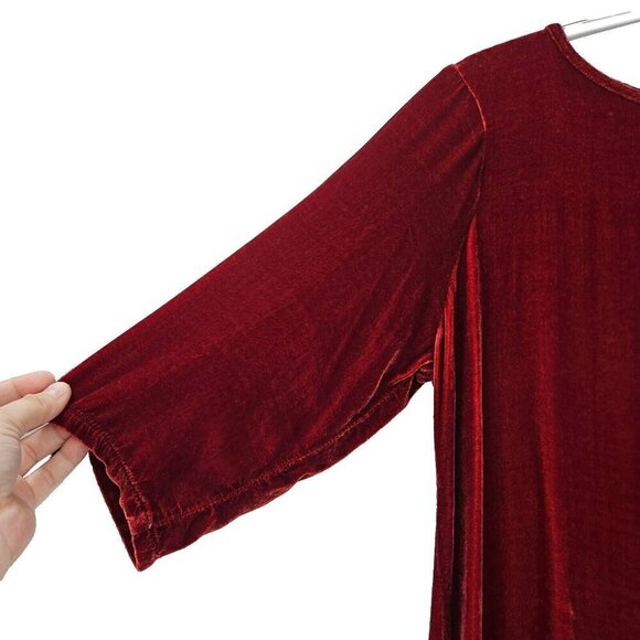 Cut Loose Velvet Tunic Top Red Women’s Size XS Artsy Lagenlook Relaxed Fit - Picture 3 of 13